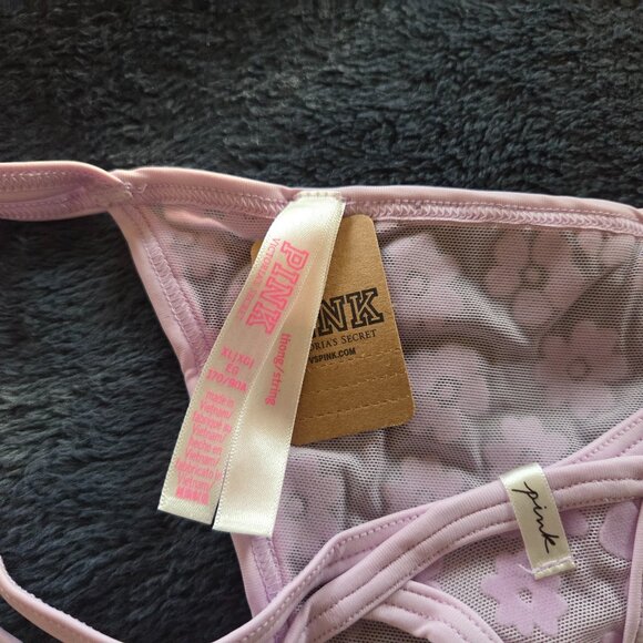Victoria's Secret Pink! Light pink mesh double strap V-string panties size XL - Picture 2 of 3